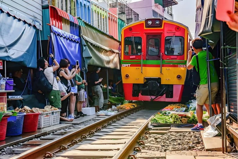 Bangkok: Railway, Floating Market & Chao Phraya Cruise Tour - Leaving Bangkok in an air-conditioned van