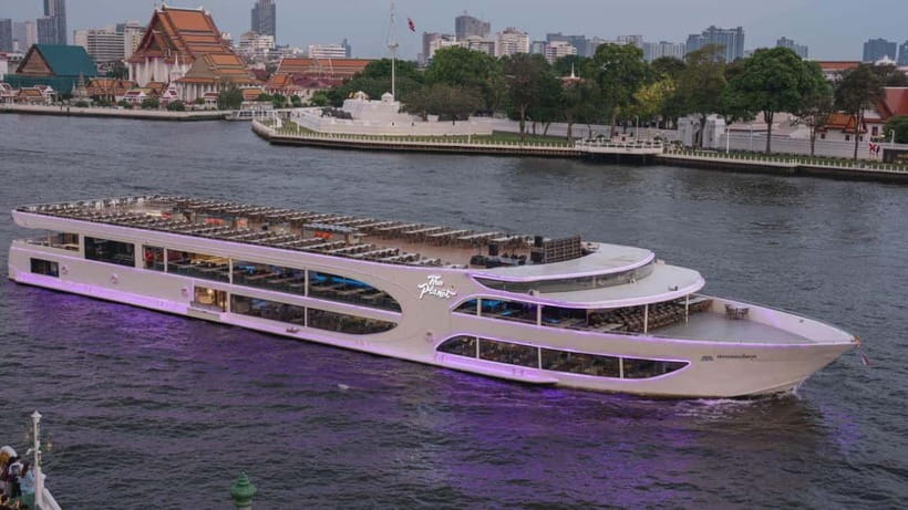 Bangkok: The Planet Chao Phraya River Dinner Cruise - Passing beneath Rama VIII Bridge