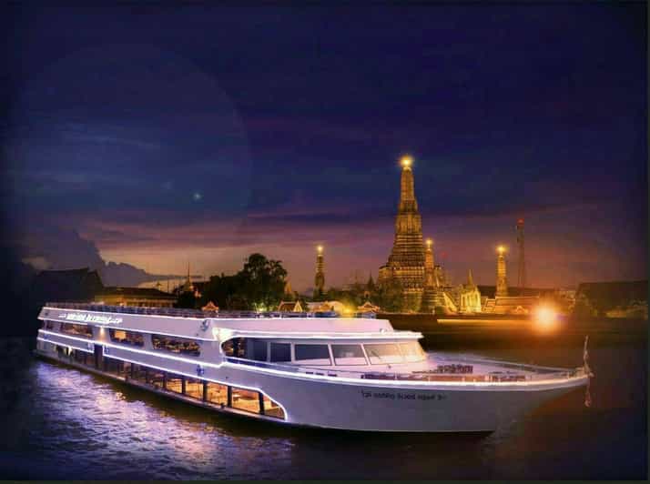 Bangkok: White Orchid Chao Phraya Cruise Free Flow Beer - The Chao Phraya River after dark