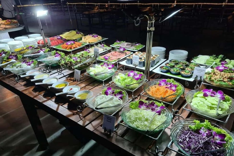 Bangkok: White Orchid Chao Phraya Cruise Free Flow Beer - Rama VIII Bridge and the upper-deck view