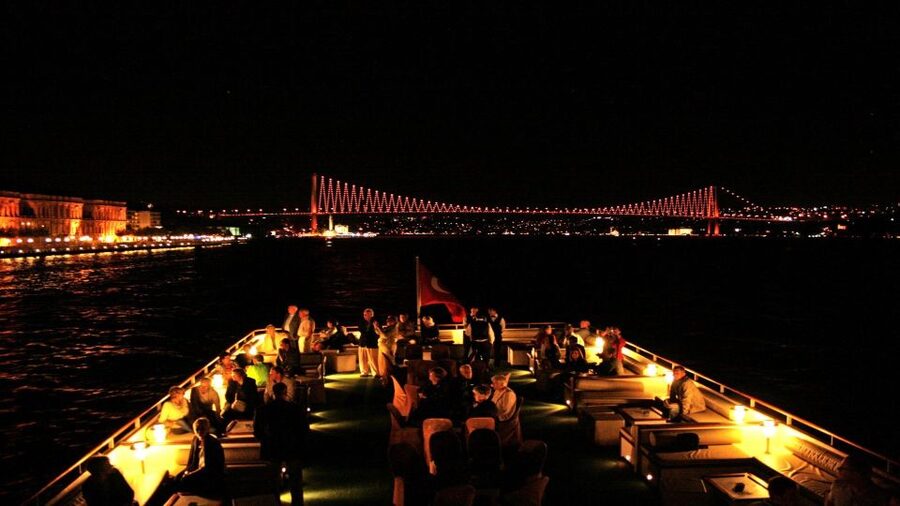 Bosphorus: Dinner Cruise with Live Performances Experience - Local drinks included with dinner