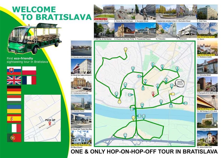 Bratislava: Hop-On Hop-Off Full Day+River Cruise & UFO tower - Riding quietly through the historic center