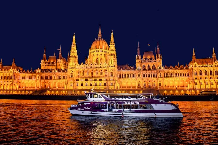 Budapest: Danube Cruise with Folk Dancing and Drinks - Müpa, the National Theatre, and the return trip