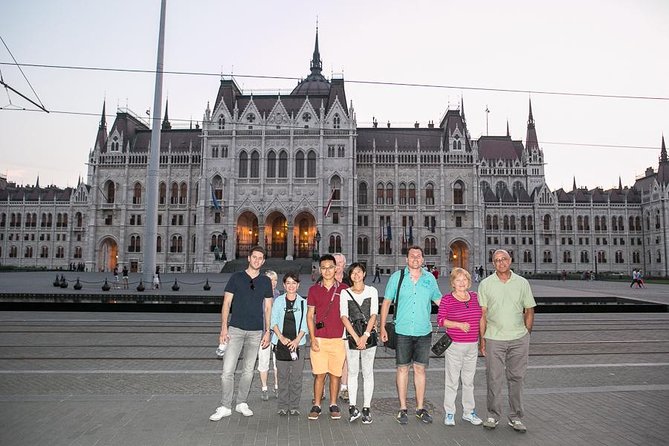 Budapest: Night Walking Tour with Danube River Cruise - Parliament by night, with time for photos