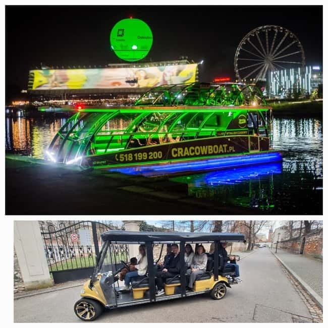 City Tour Cracow golf car plus Cruise on the Vistula River. - Collegium Maius, churches, and the view toward Wawel