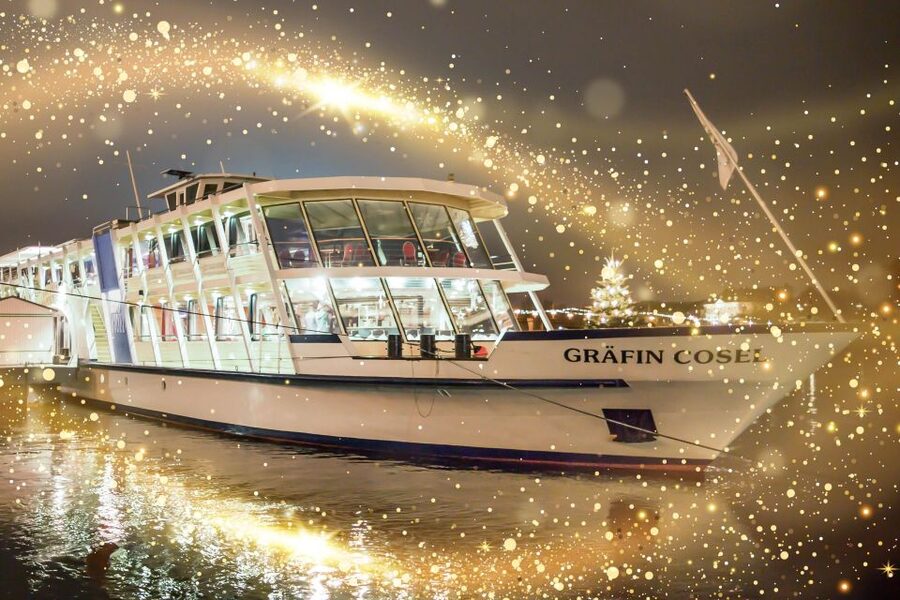 Dresden: Christmas Lunch - festive river cruise - From Dresden’s Old Town toward Pillnitz Castle
