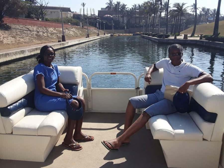 Durban Point Waterfront: Luxury Canal Boat Cruise - Settling into the luxury pontoon boat
