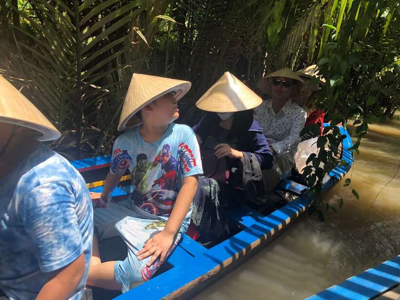 HCM: Mekong Delta Islands Boat & Tuk-Tuk Tour with Tastings - The narrow canal by rowboat