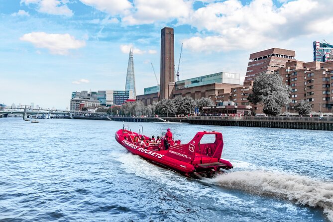 High-Speed Thames River Speedboat in London - Shakespeare’s Globe and St. Paul’s Cathedral from the water