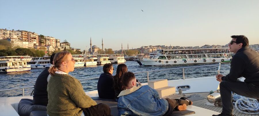 Istanbul: Bosphorus Sunset Cruise on Yacht with Live Guide - Sailing past palaces and waterfront neighborhoods