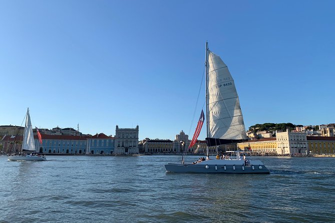 Lisbon Sunset Catamaran Cruise on the Tagus River - Passing beneath the 25 April Bridge