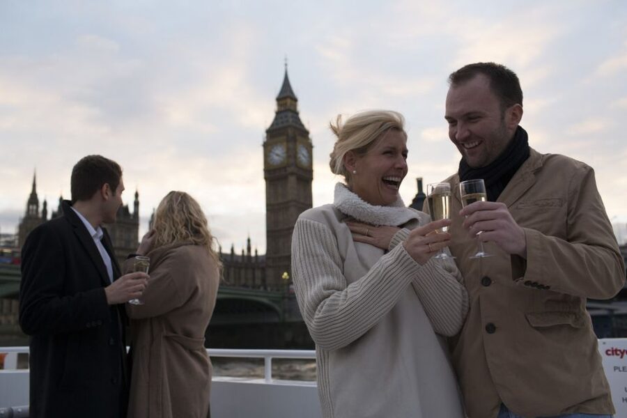 London: River Thames Evening Cruise with Bubbly and Canapés - The London Eye and Parliament views