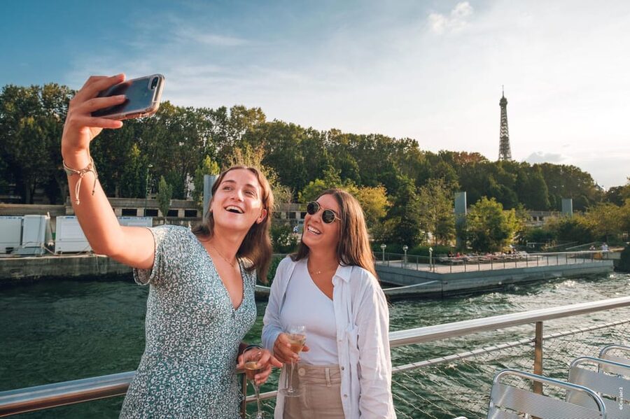 Paris: Evening River Cruise with Music - The electric boat and onboard mood