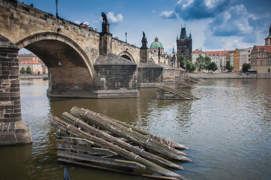 Prague: Vltava River Evening Dinner Cruise - Charles Bridge from the Vltava