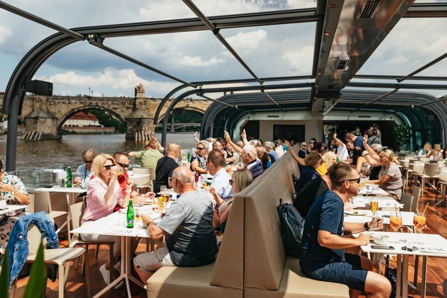 Prague: Vltava River Lunch Cruise in an Open-Top Glass Boat - Weather, river locks, and the limits of the route
