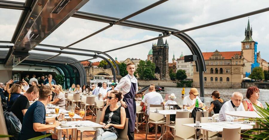 Prague: Vltava River Lunch Cruise in an Open-Top Glass Boat - The Dancing House and Prague’s modern riverfront