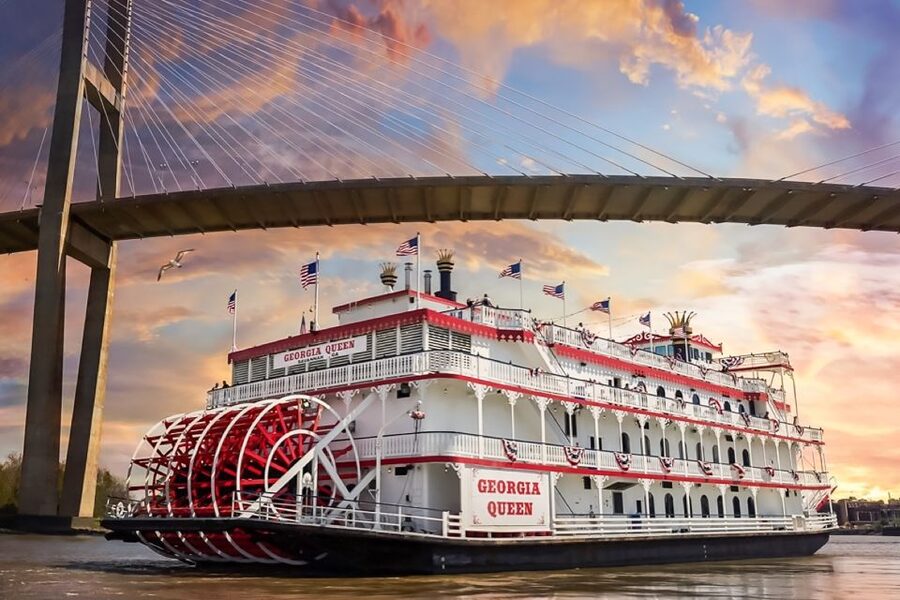Savannah: Riverboat Sunset Cruise - The top deck at sunset