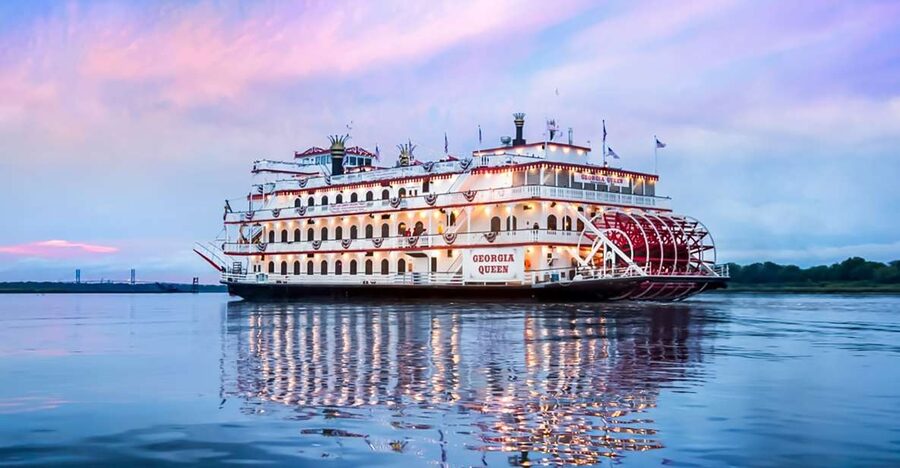 Savannah: Riverboat Sunset Cruise - The first stretch: Savannah from the river