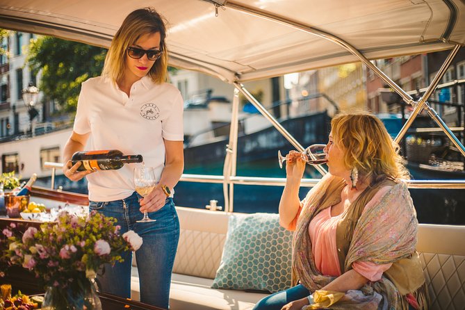 The Ultimate Amsterdam Canal Cruise - 2hr - Small Group with Drinks & Snacks - Open-bar service and a useful snack platter